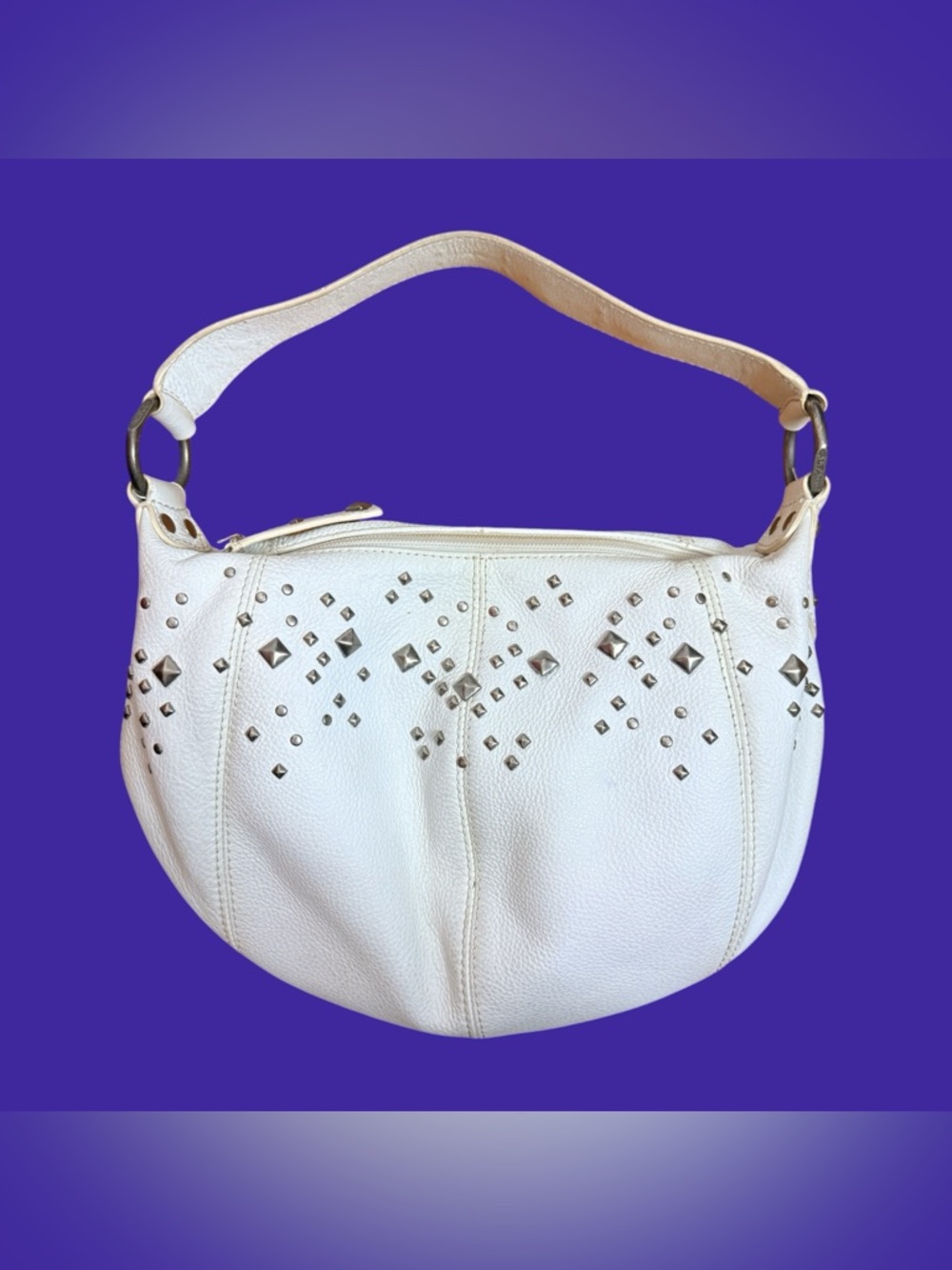 Alfani white leather bag